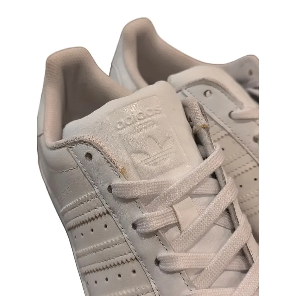 Adidas Superstar Womens 7.5 White‎ Leather Shell Toe Sneakers FW2294